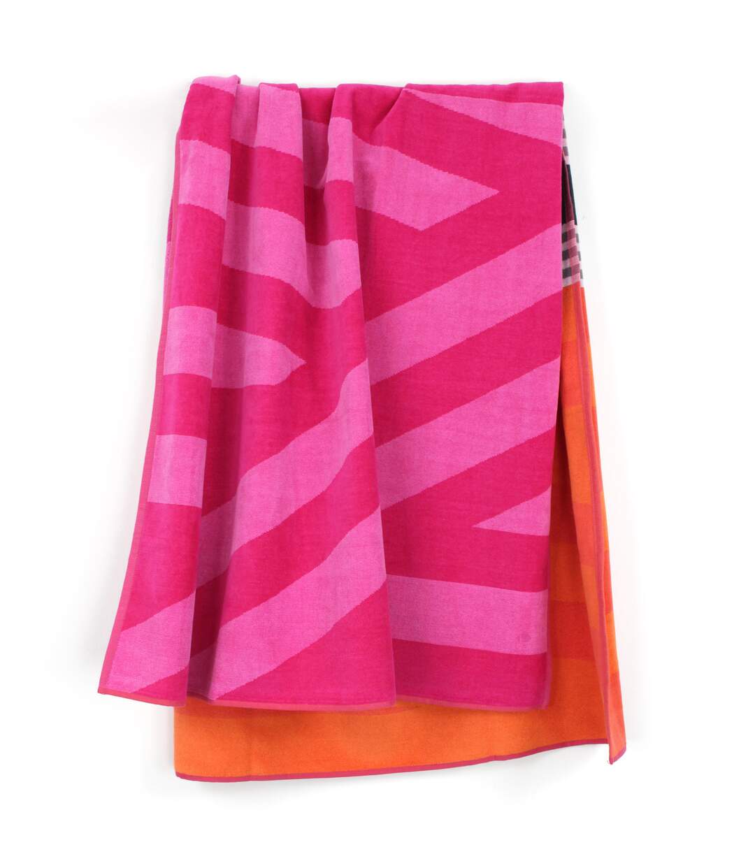 Drap de plage 100x180 cm LINES Orange/Rose