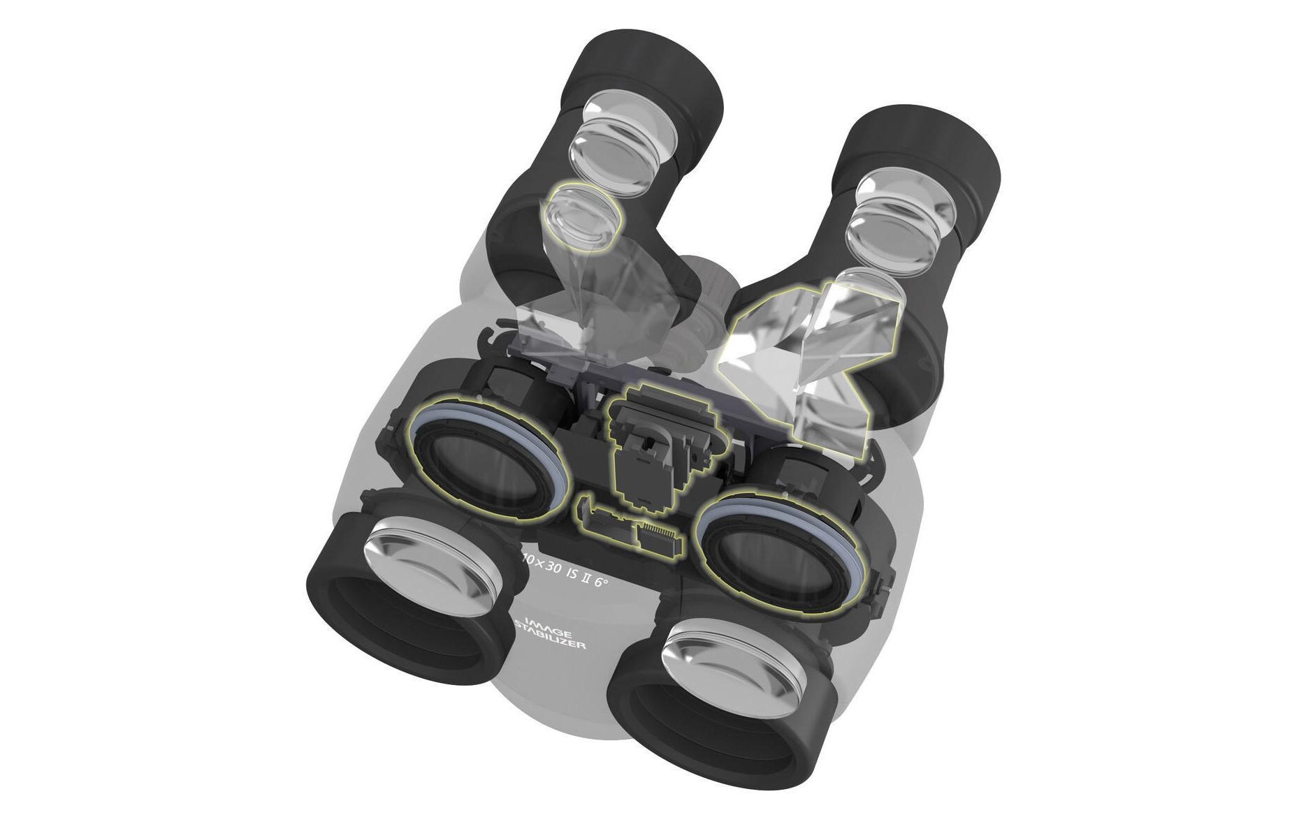 Fernglas 10x30 IS II<br>Handliches Fernglas mit 10-facher Vergrösserung und Bildstabilisator – ideal für Reisen, Konzert- und Sportveranstaltungen