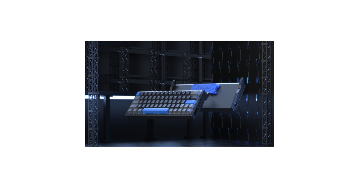 IqunixEZ63 Magnetic Switch Gaming HE Keyboard, gaming toetsenbord  (Zwart/blauw, US lay-out, US-International, Gateron Magnetic Jade Pro, 60%, RGB, Double Shot PBT Keycaps, Tweedekans)