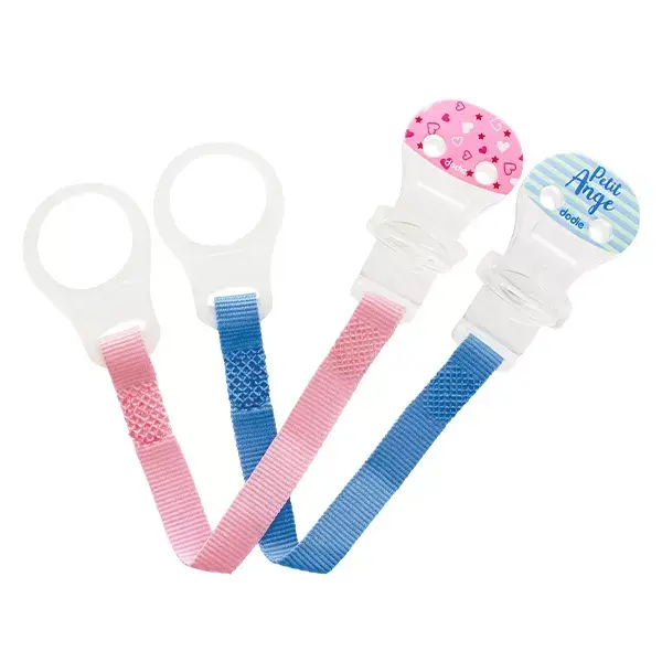 Prendedor de chupeta Dodie Blue Ribbon com desenho de anjo