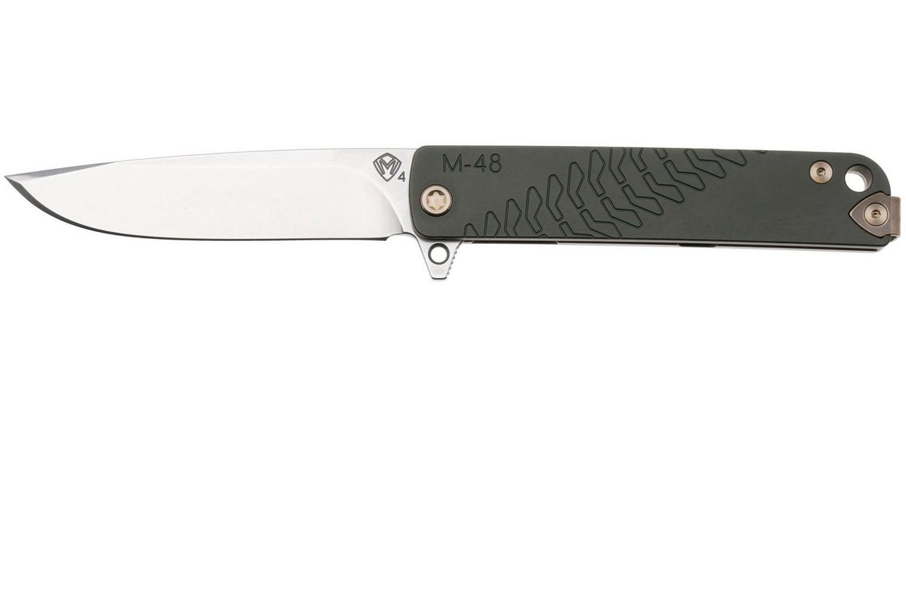 Medford M-48, 25-M48-02, S45VN Tumbled Blade, Green Aluminum Handle, Bronze Hardware zakmes