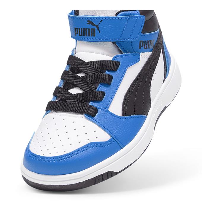 PUMA Jr Rebound V6 Mid Sneakers PUMA-WHITE-PUMA-BLACK-RACING-B