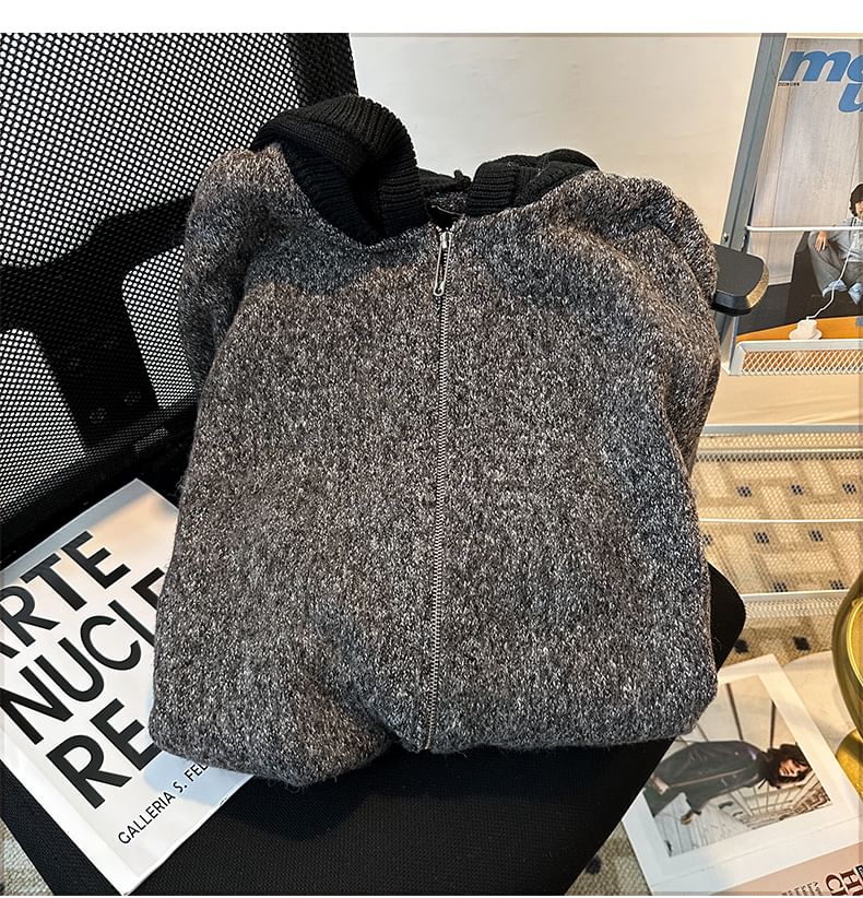 Diphon - Tweekleurige capuchonvest met rits