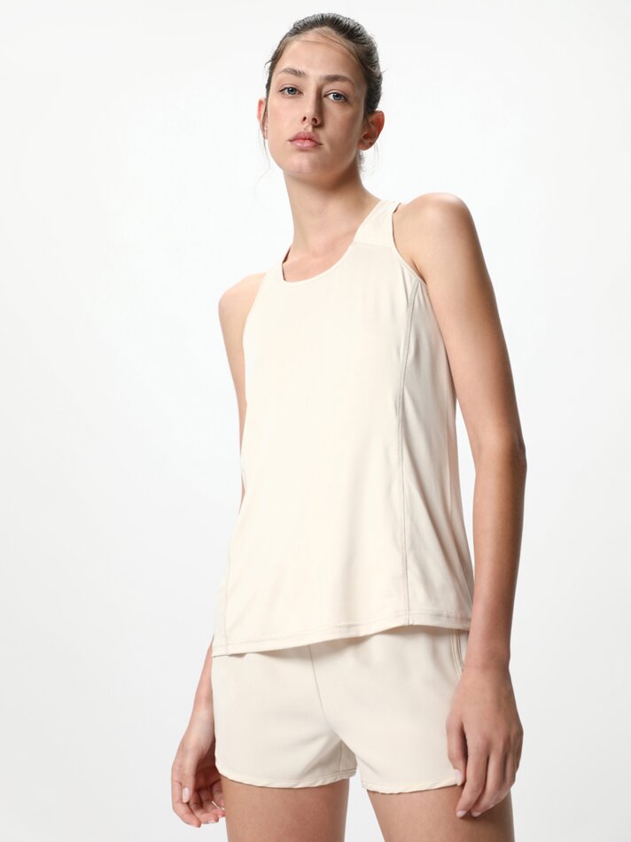 Conjunto com 2 regatas esportivas - Cor: Branco-sujo
