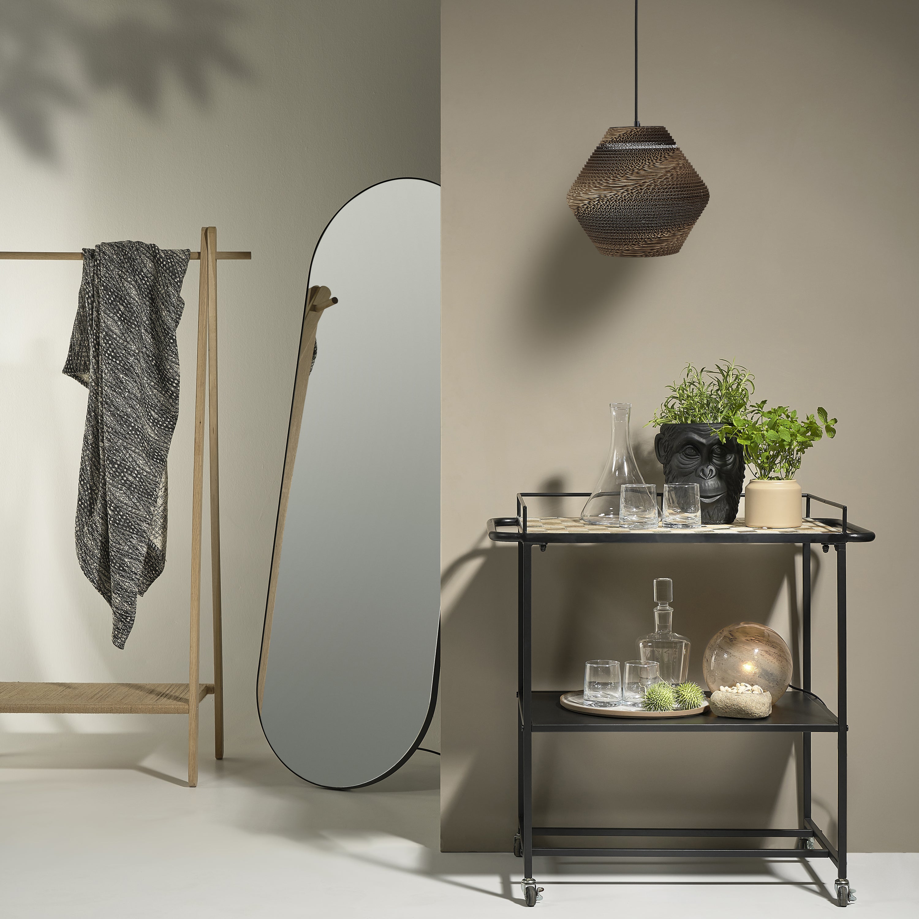 Villa Collection Vasto Spiegel 170 x 55 cm - Zwart