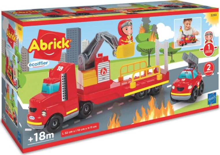 Brandbil Legetøj Med Figur - Ecoiffier Abrick