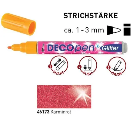 KREUL DecoPen Glitter Karminrot 1-3 mm