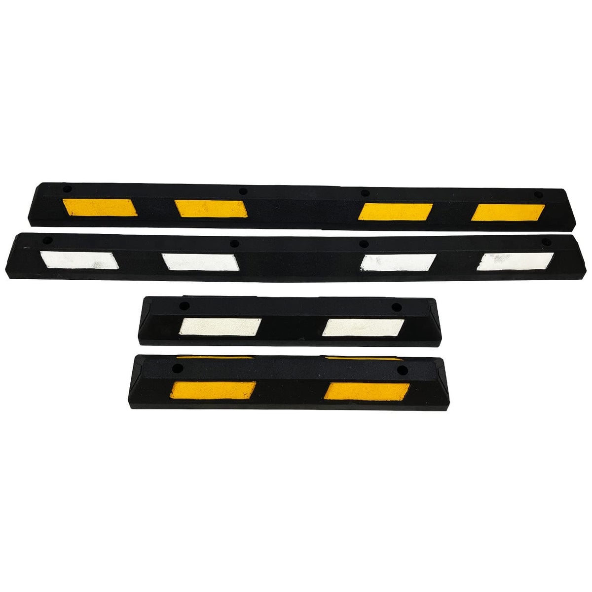 UvV ECOPARK Wielstop, Parkeerstop, Impact Protector, Zwart, Gemaakt van Gerecycled Materiaal | Gemaakt in de EU / 90 cm, Wit