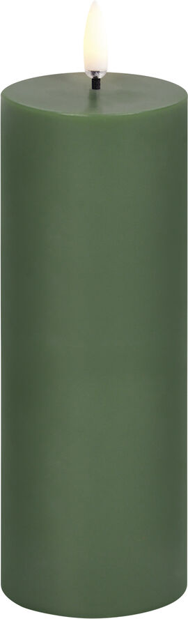 Uyuni LED pillar candle, Olive green, Smooth, 5,8x15,2 cm Olive green