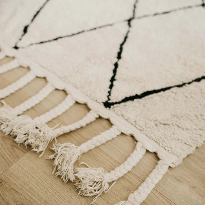 Lorena Canals - Alfombra Lavable, 140 cm x 200 cm, schwarz
