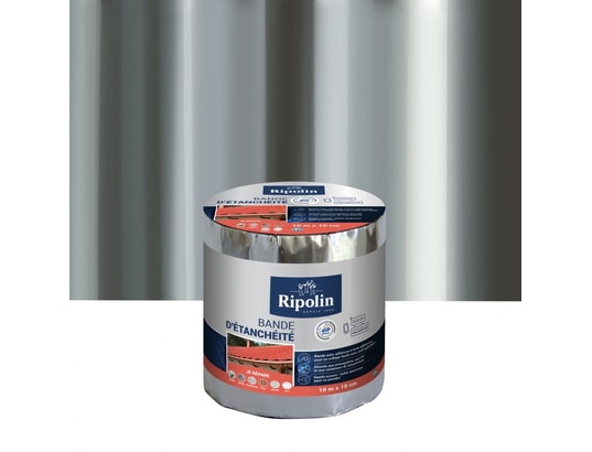 RIPOLIN - Recharge pistolet à colle Bande d'étanchéité adhésive , 10 m x 10 cm, aluminium
