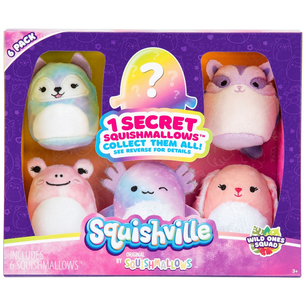 Squishville von Original Squishmallows Wild Ones Squad Plüschtier-6er-Pack