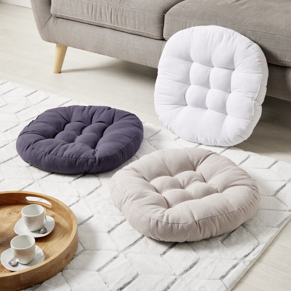 Coussin de sol Ø45cm beige