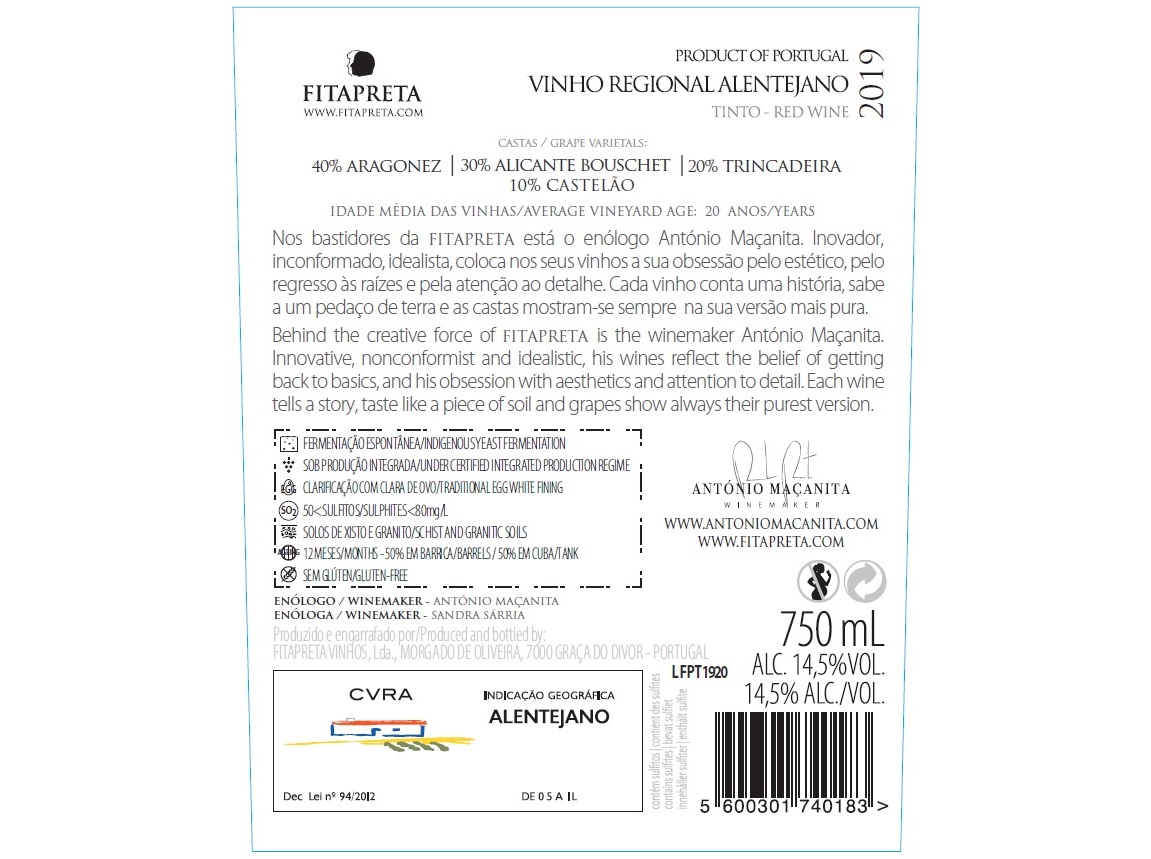 VINHO TINTO FITA PRETA ALENTEJO 0.75L