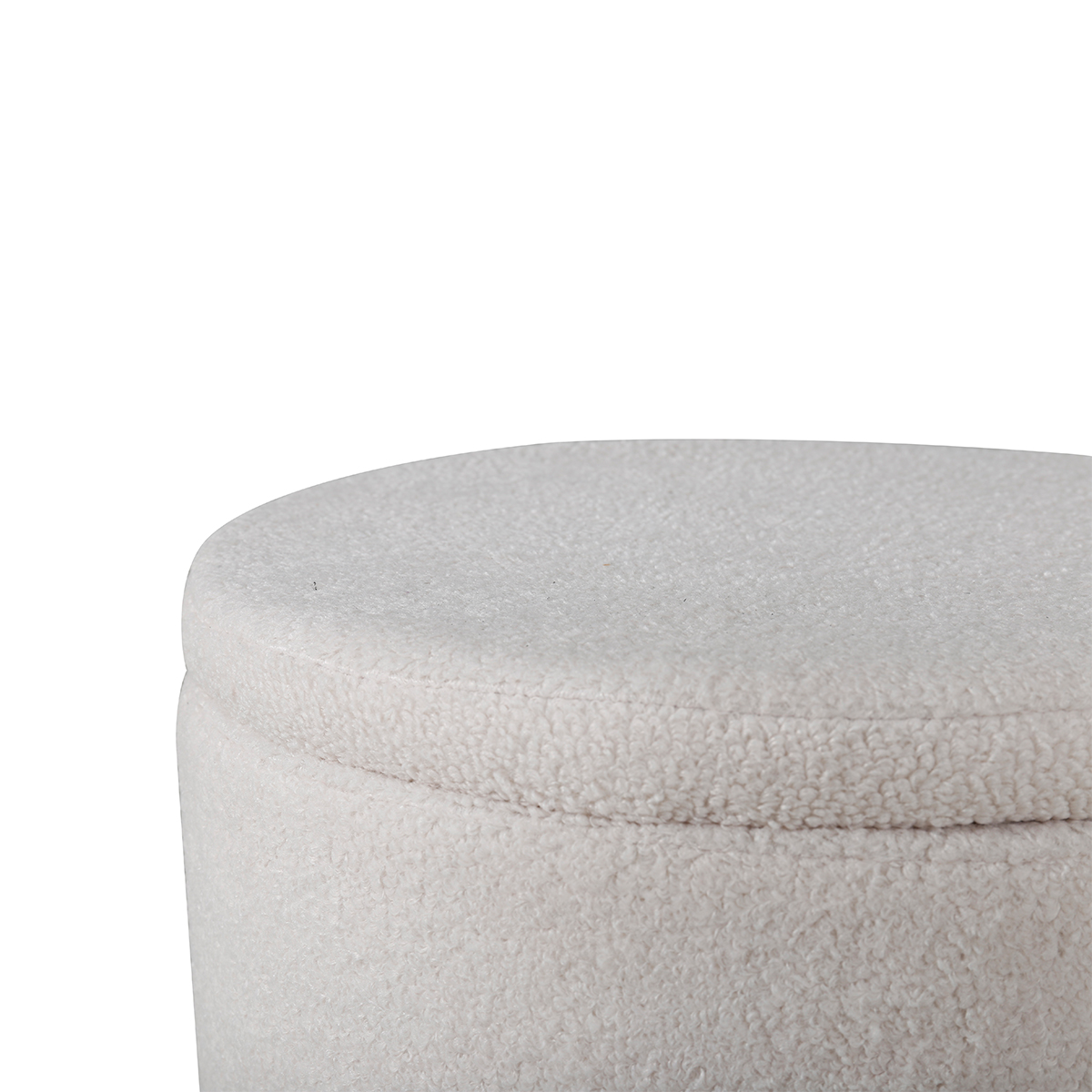 Poef Amelia teddystof met opbergruimte Wit
