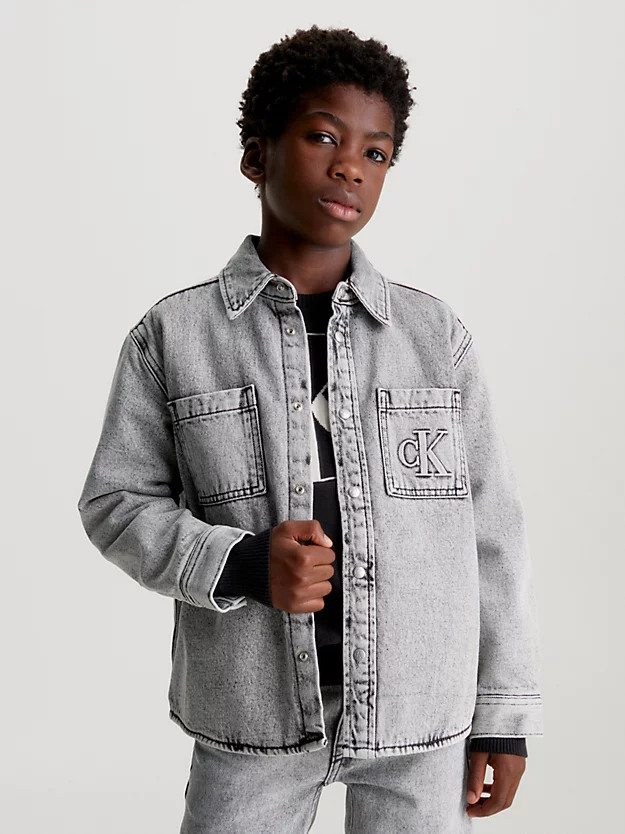 Camisa jeans acolchoada oversized