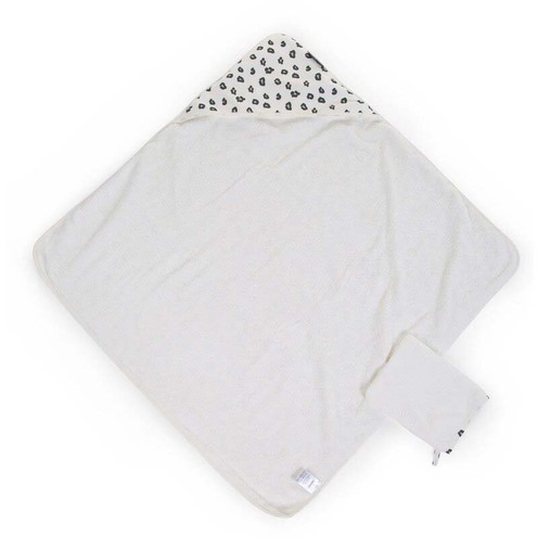 Cape de bain + Gant Jersey Leopard - CHILDHOME