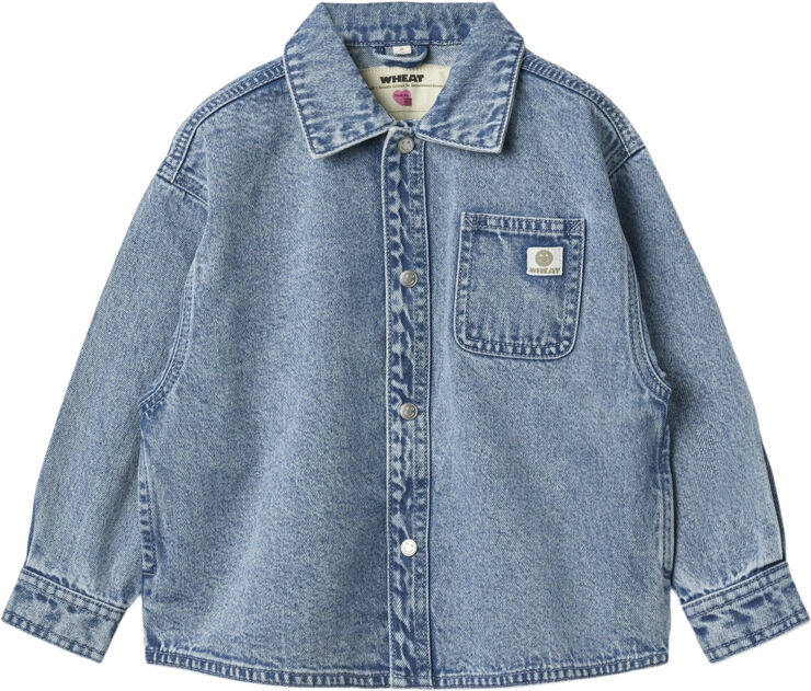 Wheat Langærmet Denim Skjorte Pappo Blå