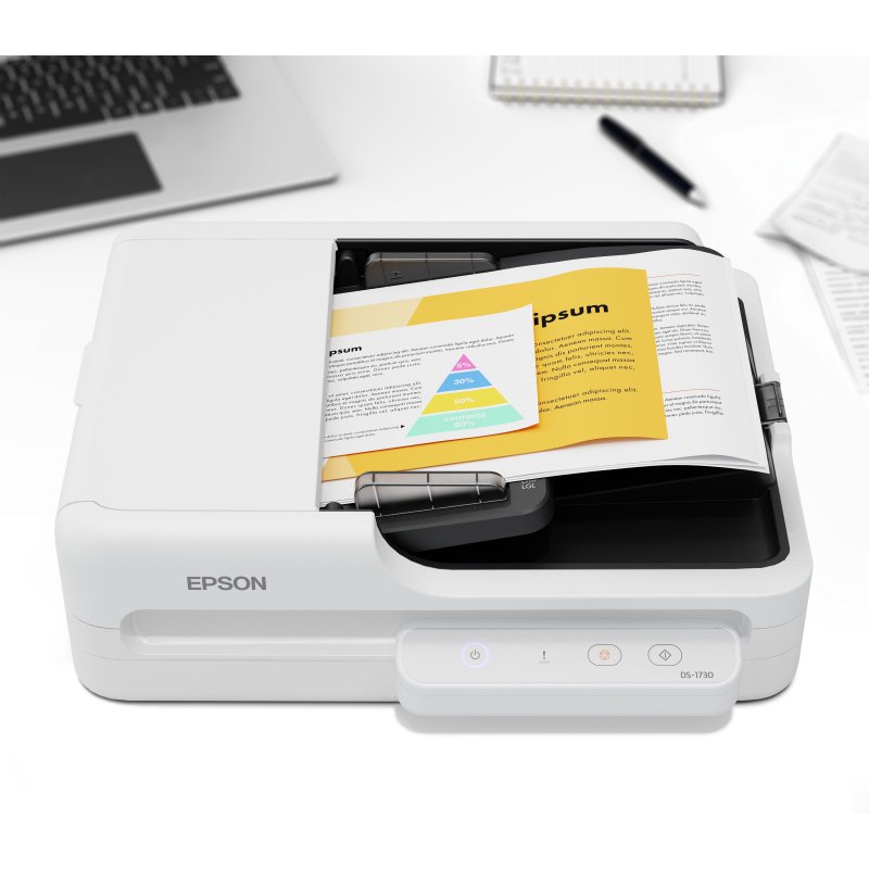 Epson WorkForce DS-1730 Scanner à plat et chargeur automatique 1200 x 1200 DPI A4 Noir, Blanc