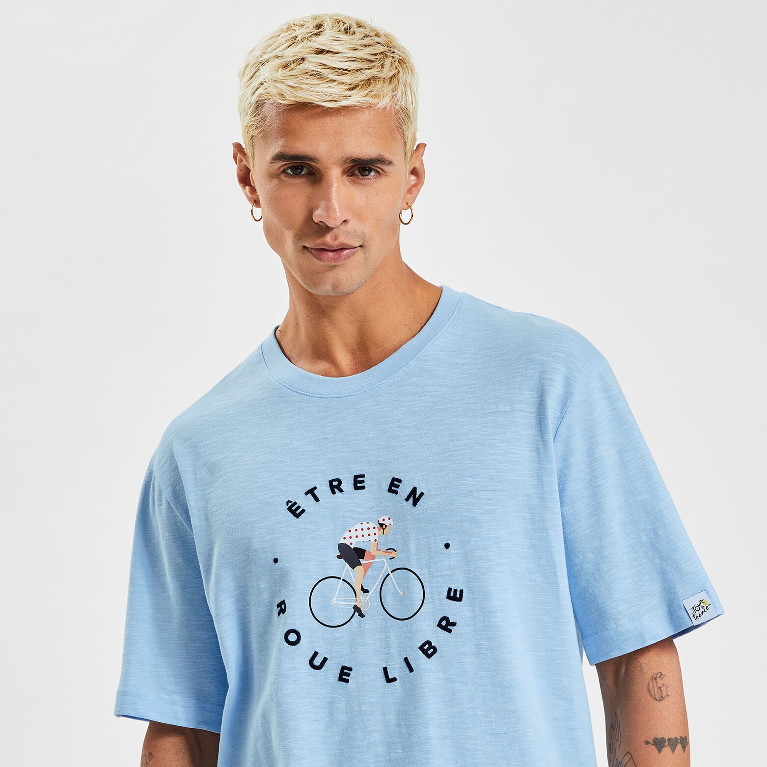 Tee shirt col rond imprimé licence Tour de France Bleu moyen