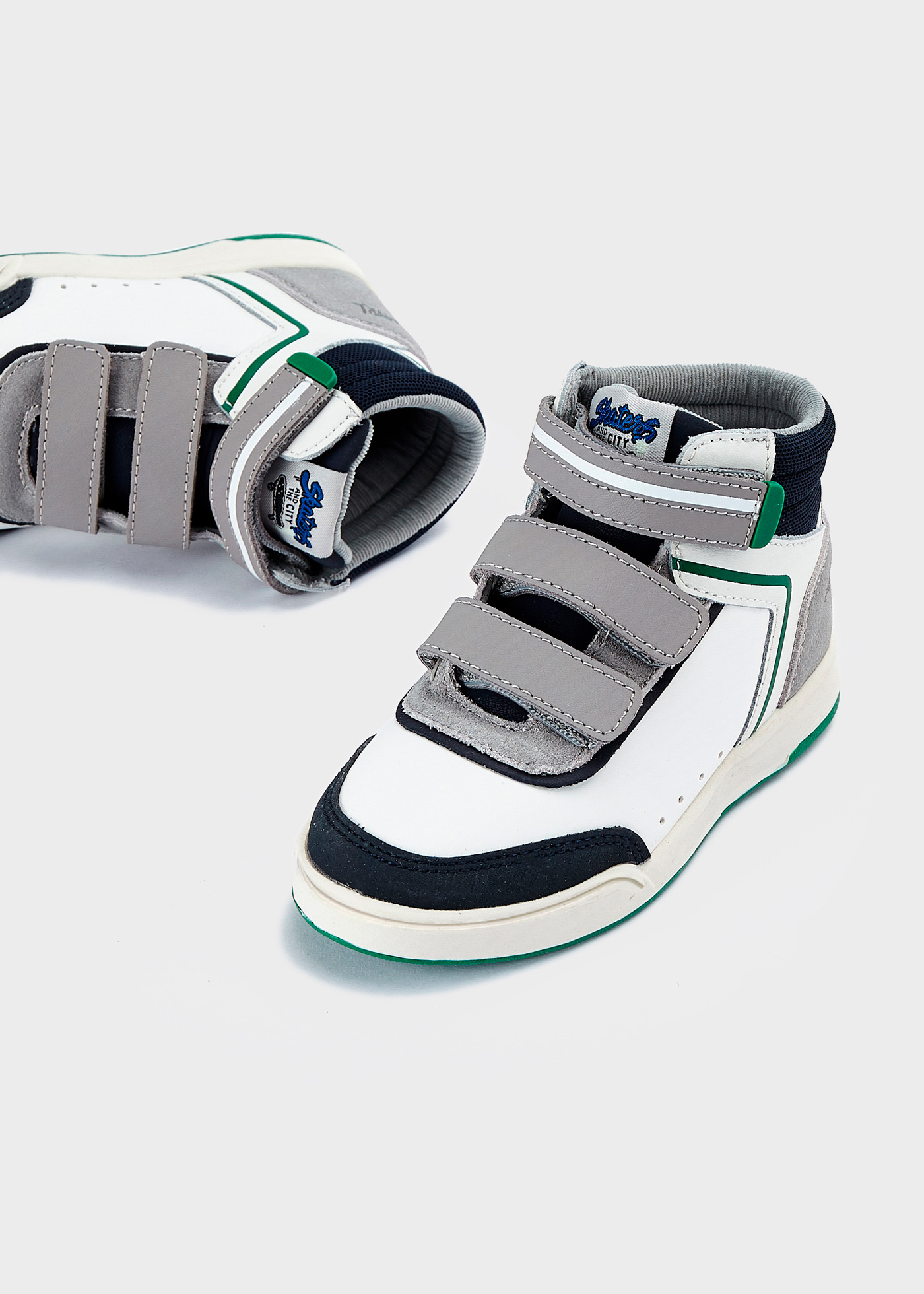 Bota infantil de couro, estilo urbano e esportivo