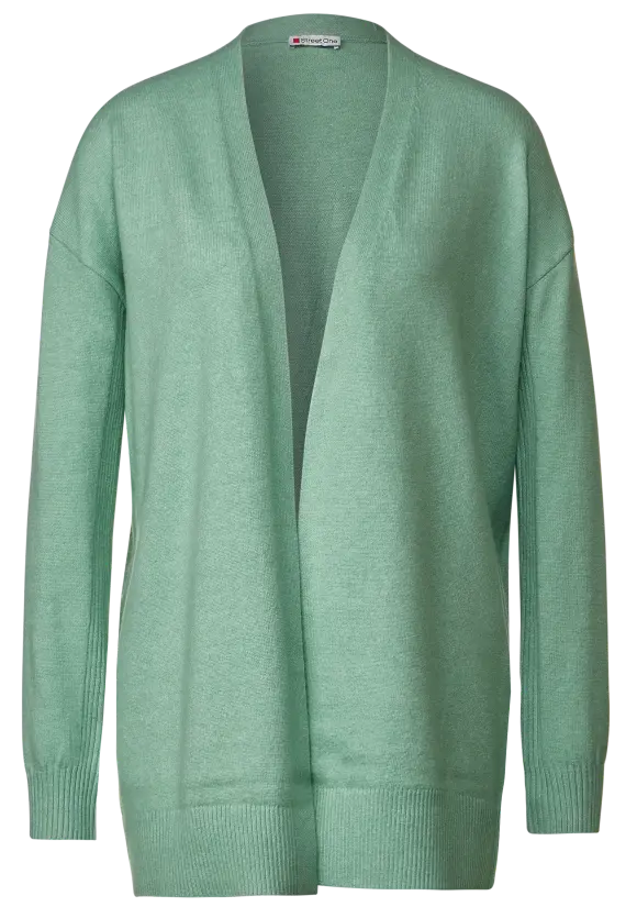 Offener Strickcardigan - gentle green melange