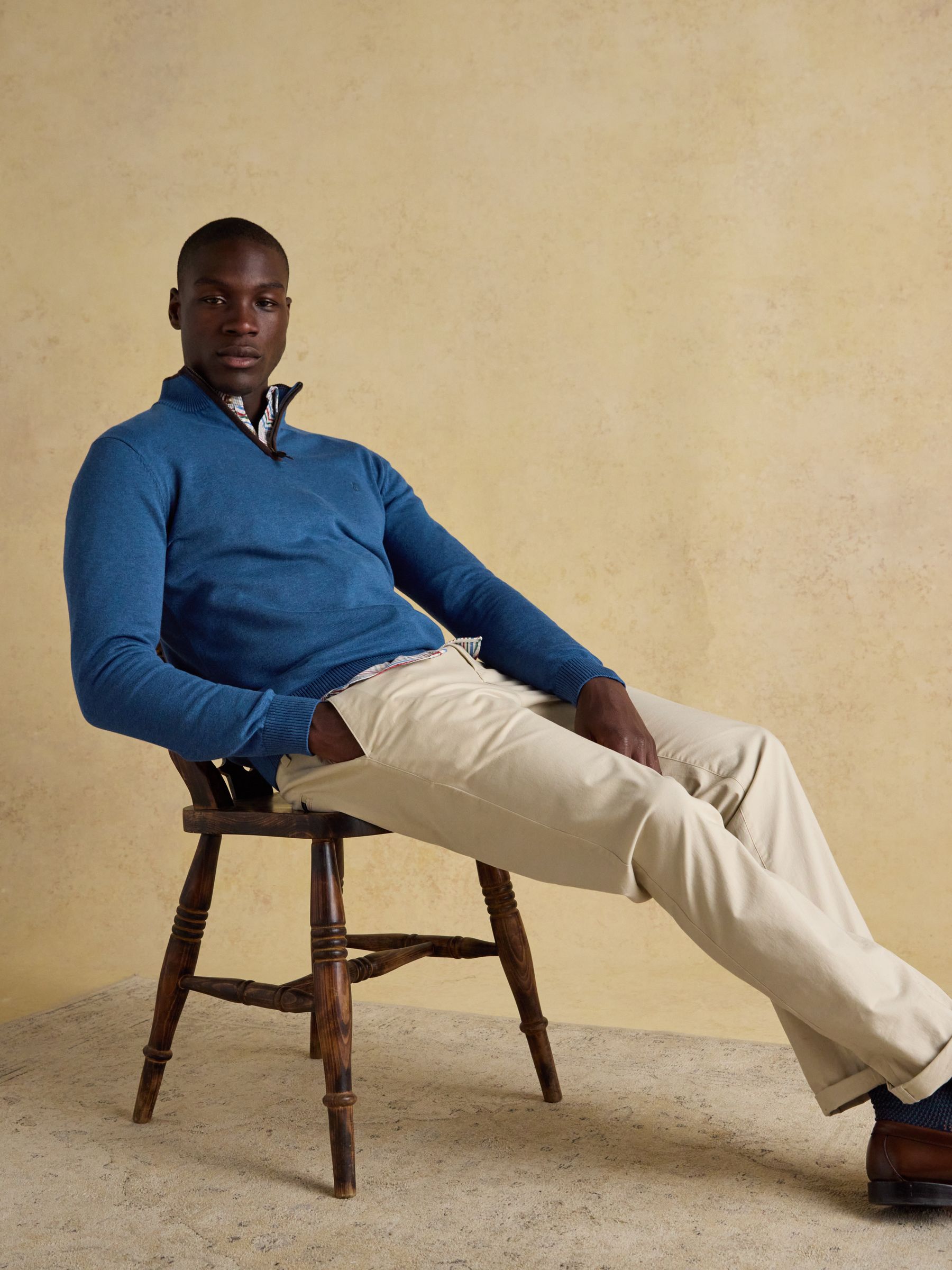 Marineblauw - Joules Hillside Quarter Zip Knitted Jumpers 2 Pack