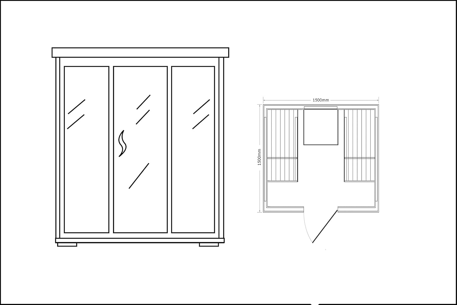Infrarotkabine/Wärmekabine/Sauna - ECK ! für 2 Person SONDERAKTION