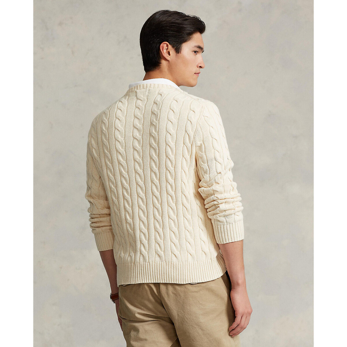 POLO RALPH LAUREN<br>Suéter de algodão trançado