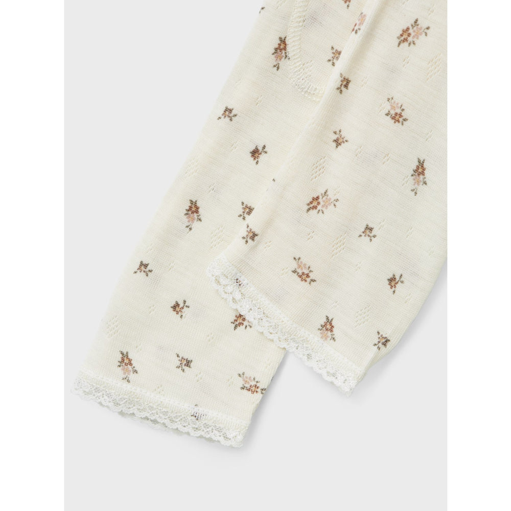 Køb Name It Snow White Small Flowers Nmfwang Uld Needle Leggings Noos