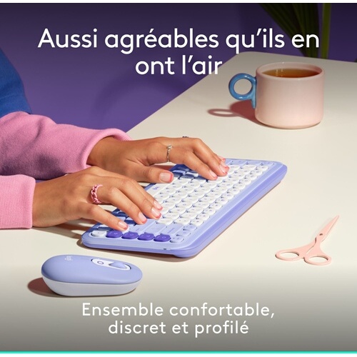 Ensemble clavier et souris Logitech POP ICON COMBO, ensemble clavier et souris Bluetooth