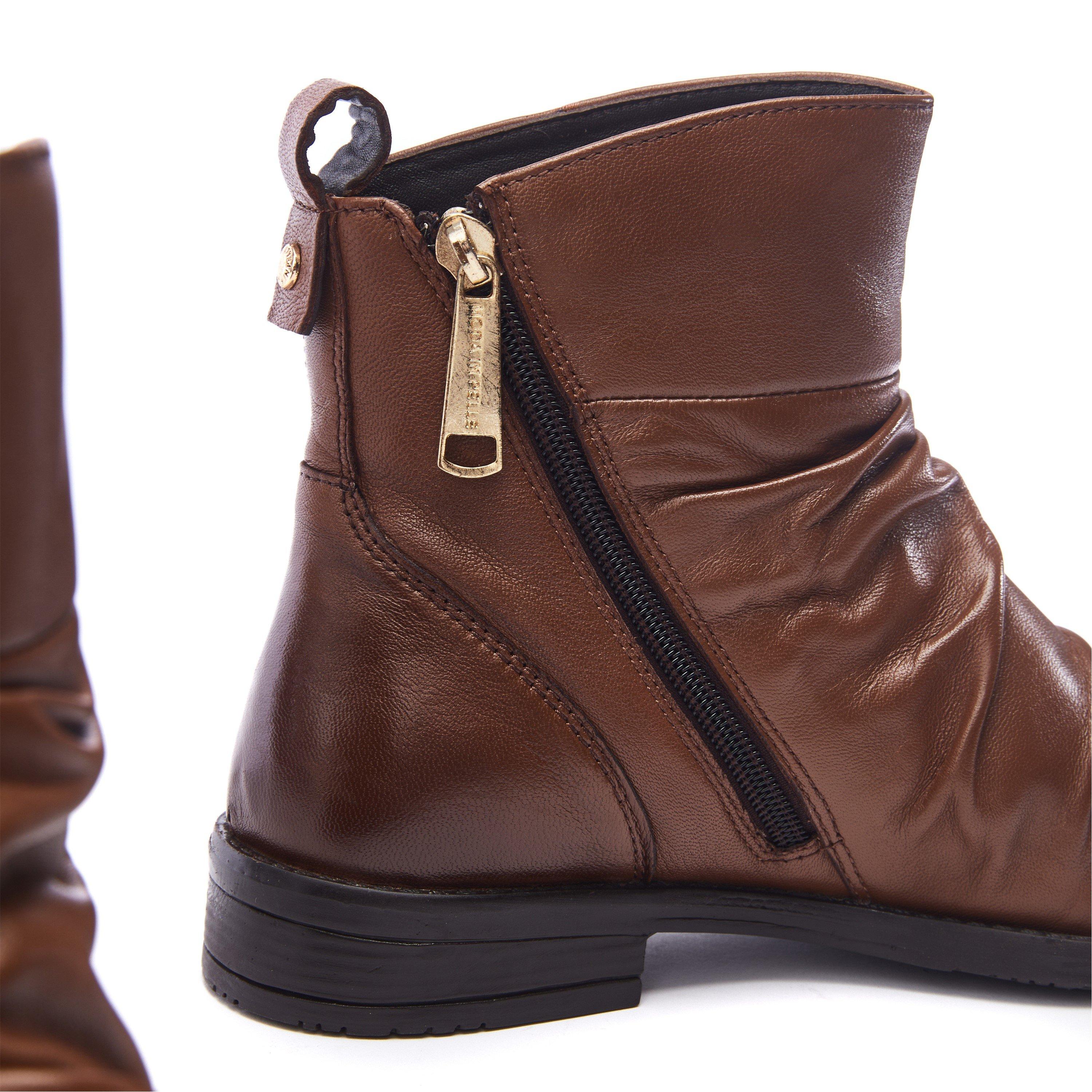 Moda in Pelle Brandish Tan Leather Boots