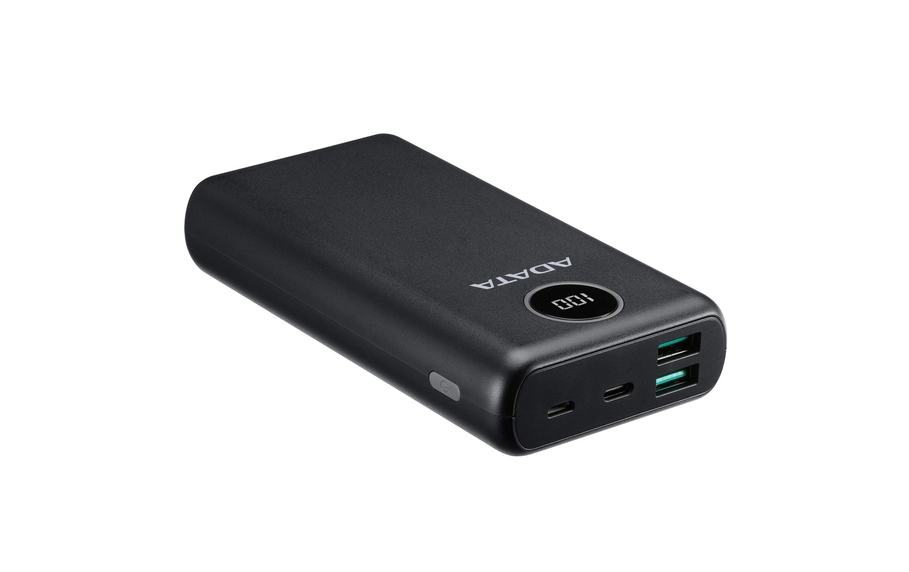 Powerbank P20000QCD (20000 mAh, USB-A, USB-C, Display)Powerbank mit hoher Kapazität, modernen Schnellladeanschlüssen und Digital-Display