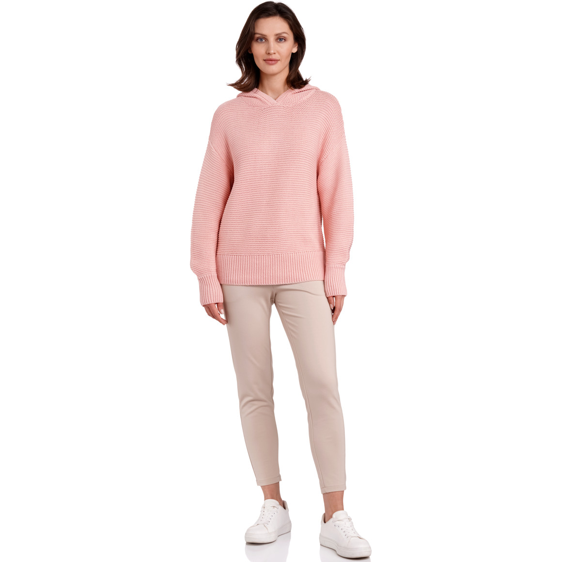 Gina Benotti Damen Strickpullover mit Kapuze rosa
