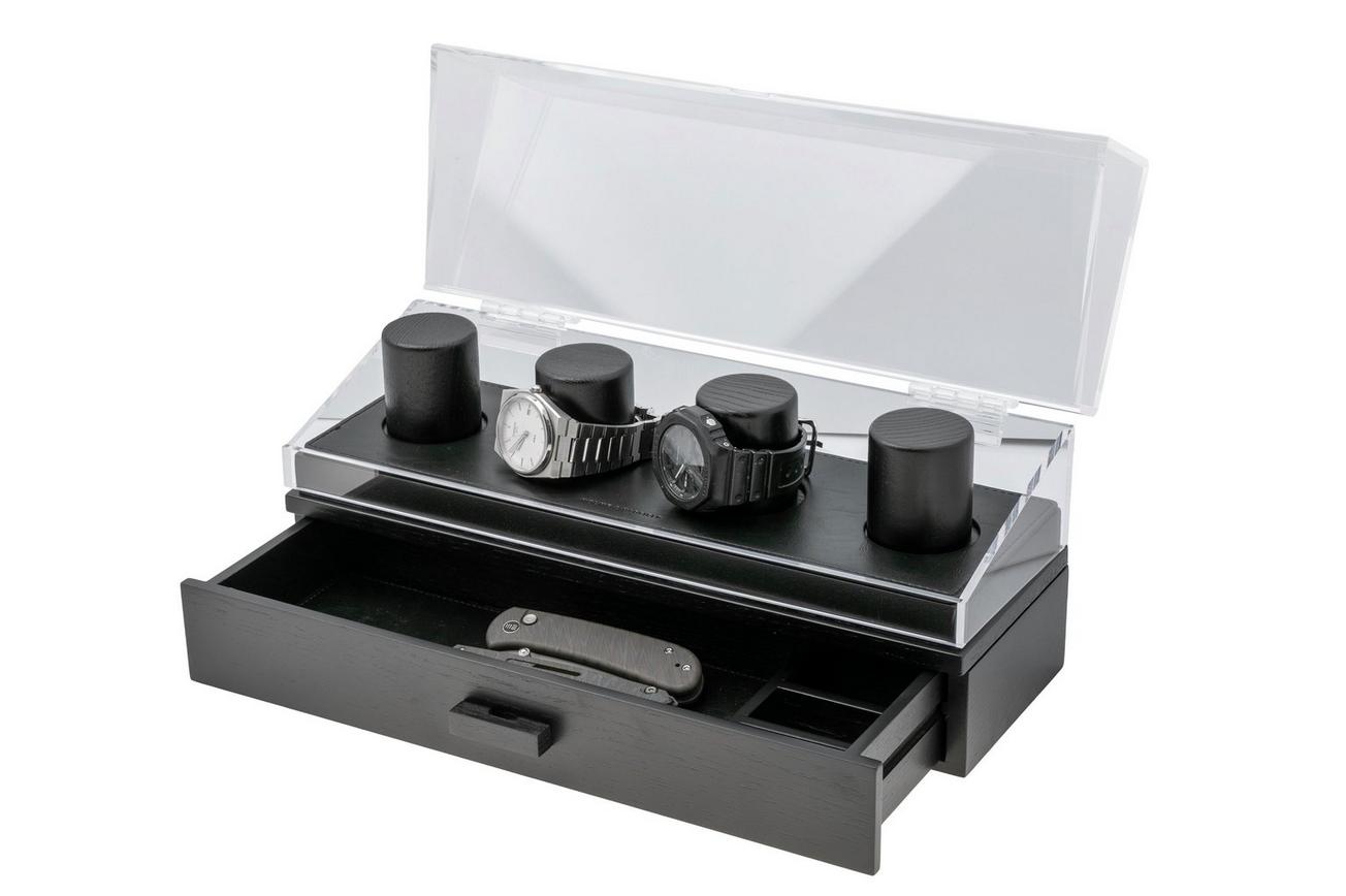 Holme & Hadfield Watch Deck Pro RE-UKC8-ZLQC Black, horloge display voor 4 stuks
