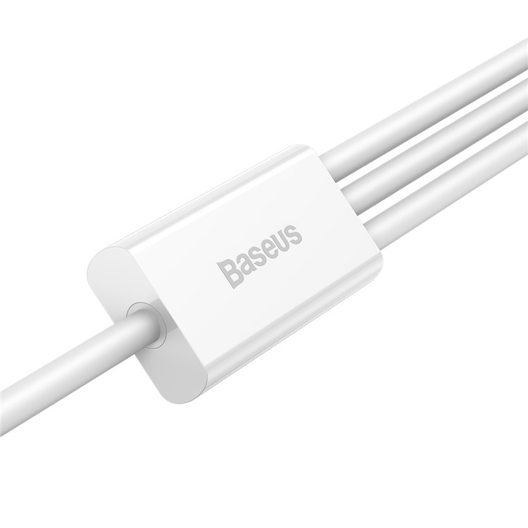 (1m) 3.5A 3in1 USB A auf USB C / Lightning / Micro USB Ladekabel Datenkabel - Weiss