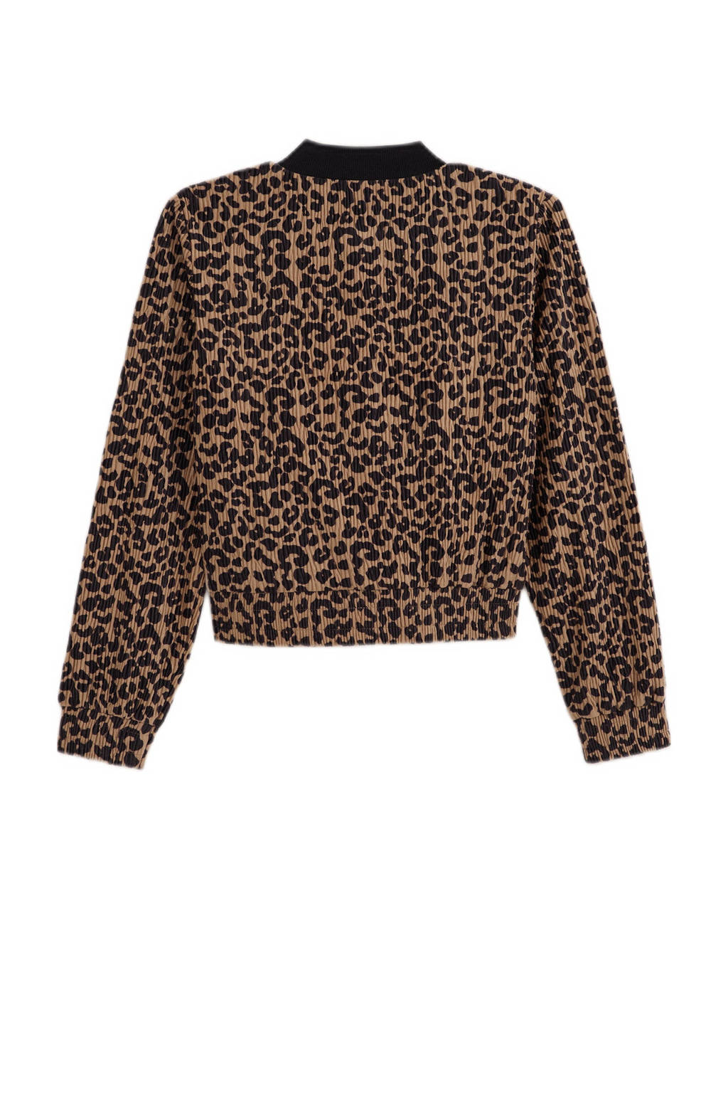 WE Fashion jasje met panterprint bruin/zwart