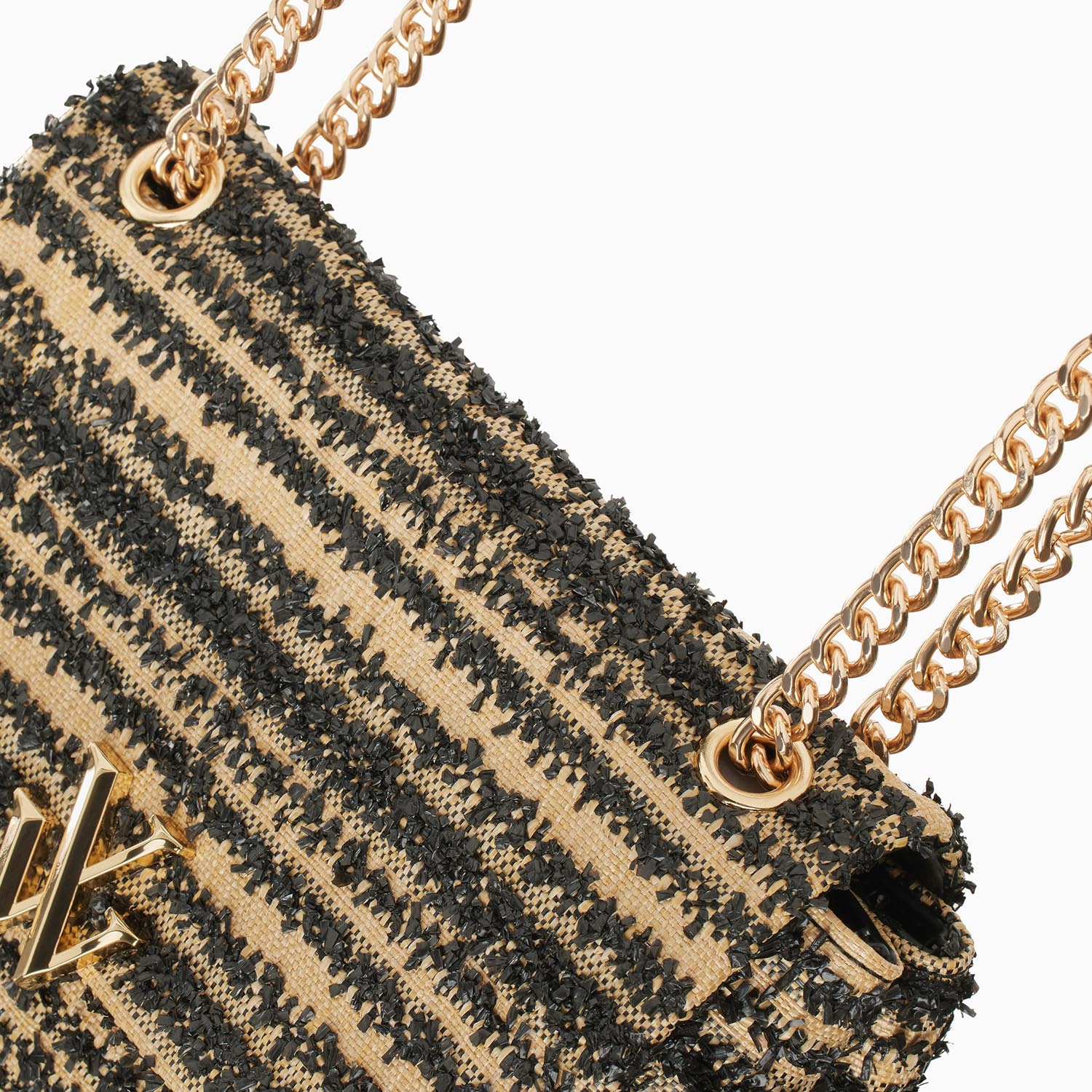 Sacs-Sac à main Naomi noir et beige à chaîne