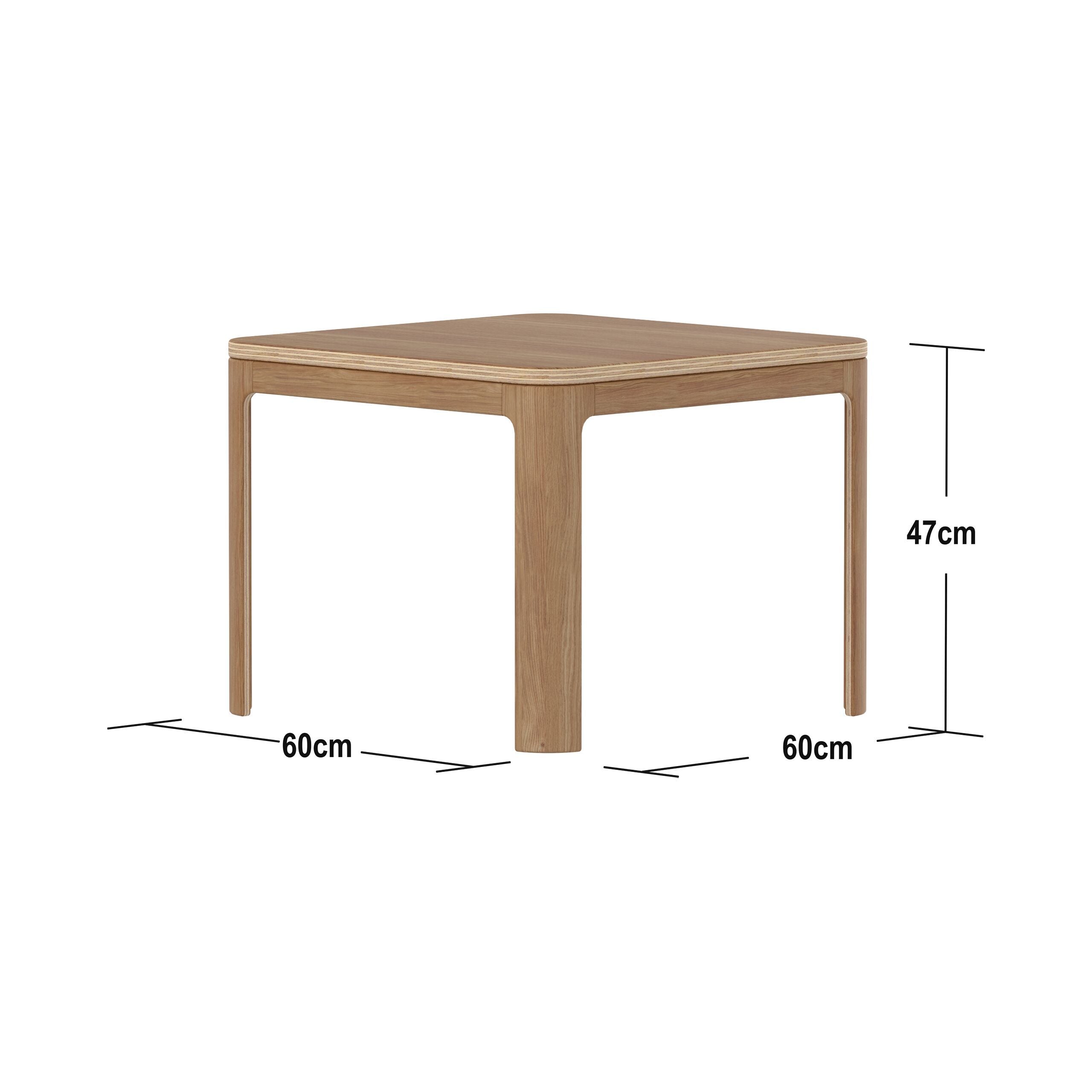 NOVA Kindertisch oak - Natur / B: 60.0 cm x T: 60.0 cm x H: 47.0 cm