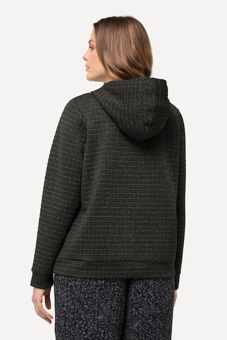Kapuzenjacke, Metallic-Effekt, Struktur, Langarm