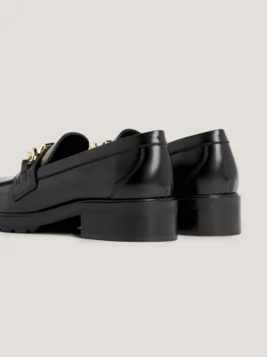 Mocassins de couro com corrente