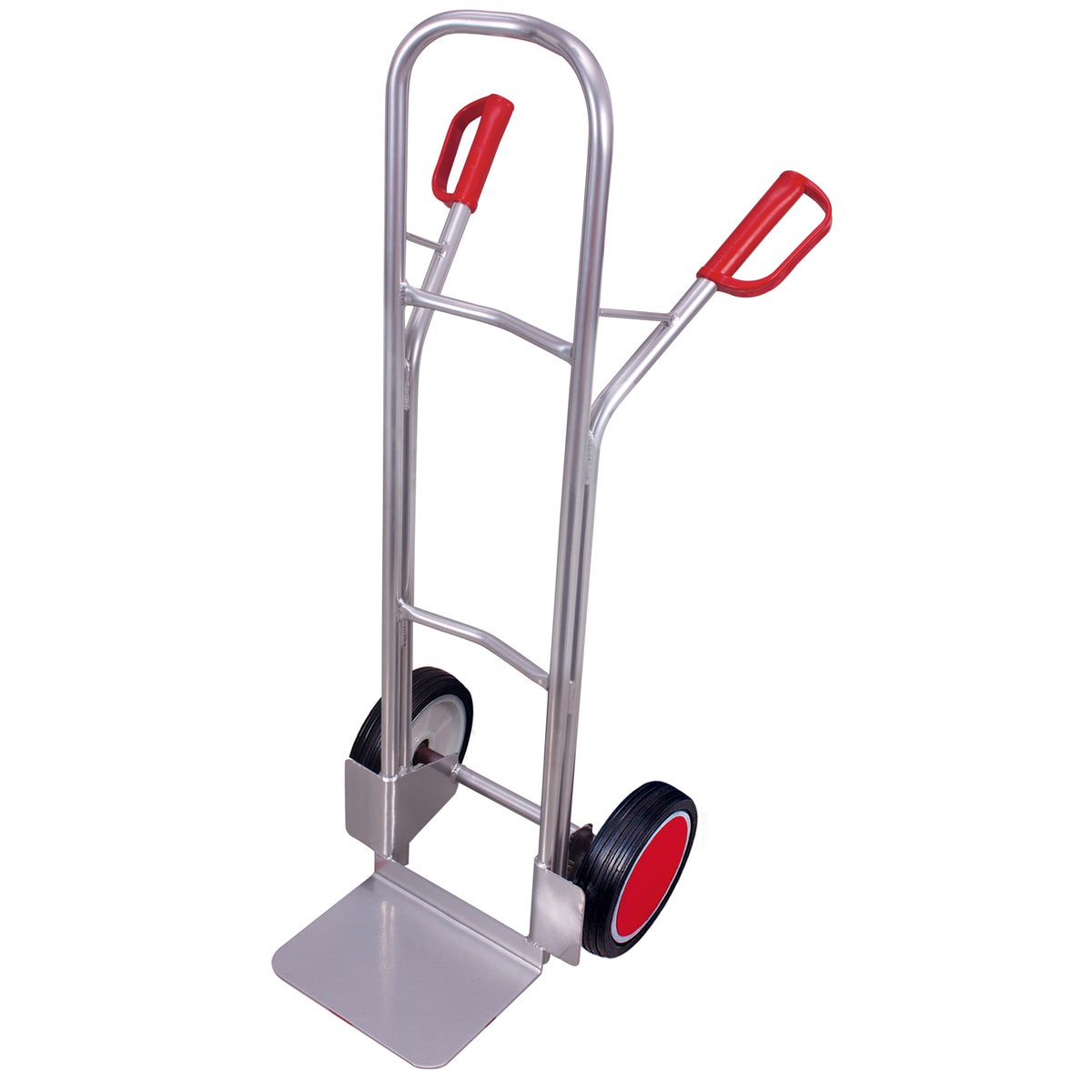 VARIOfit aluminium trolley, 200 kg draagvermogen, met gebogen dwarsbalken en massief rubberen banden