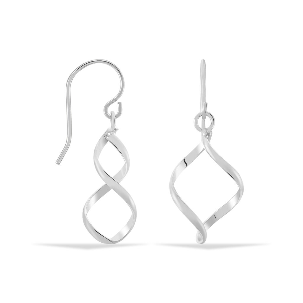 Boucles D'oreilles Pendantes Louison Argent Blanc