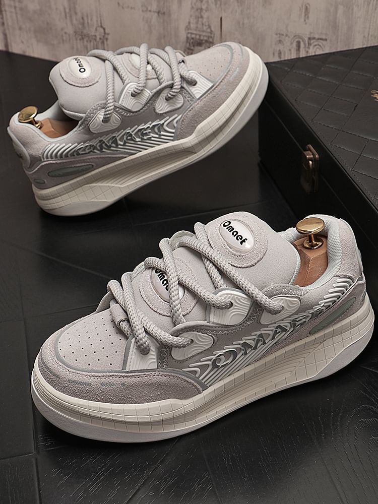 Mr Ozera - Gestreepte accentplatformsneakers