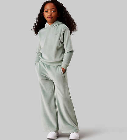 Calvin Klein Set - Hosen/Kapuzenpullover - Samtvelours - Jadeit