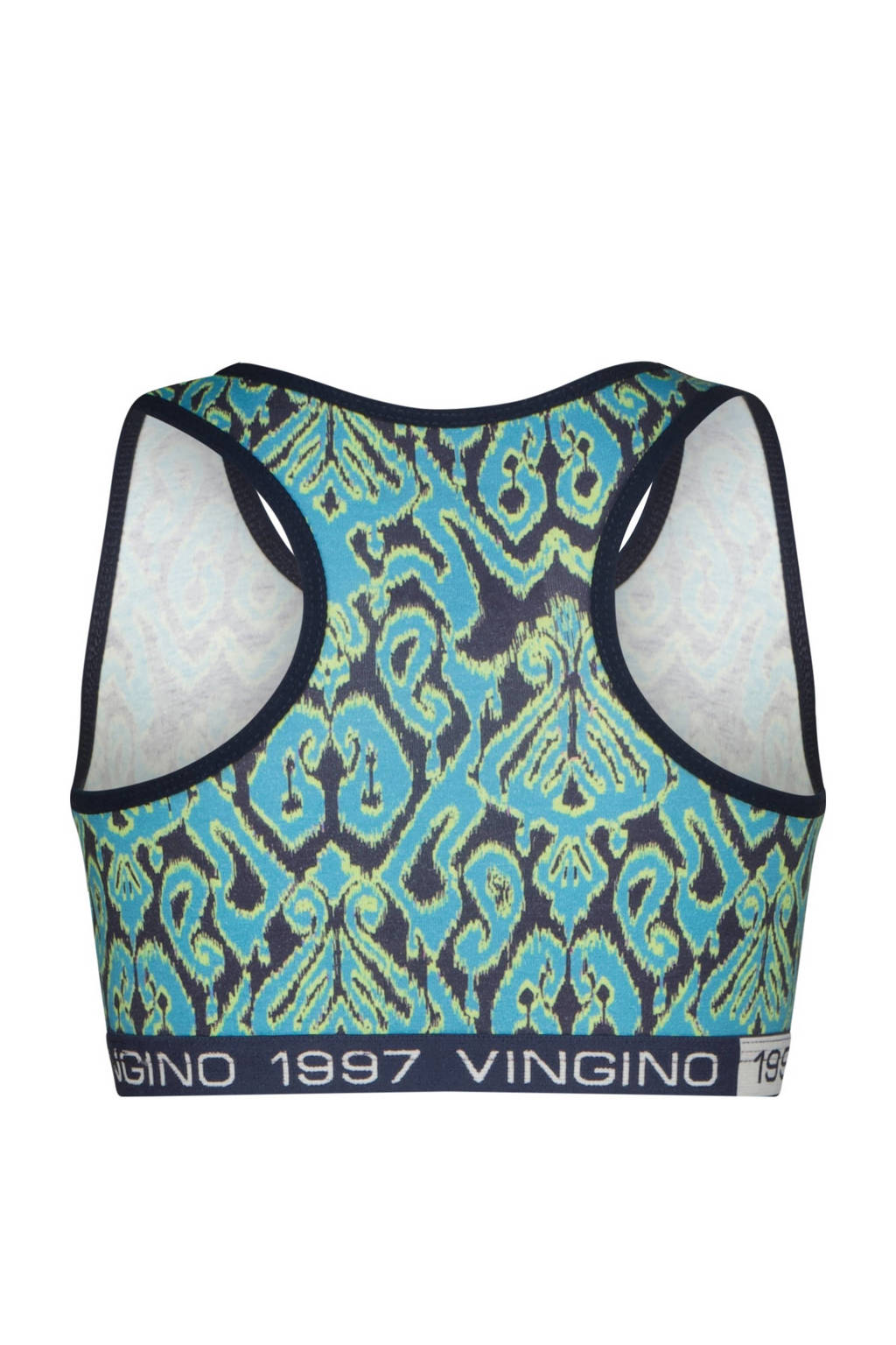 bh top + short Fanstasy donkerblauw/aqua