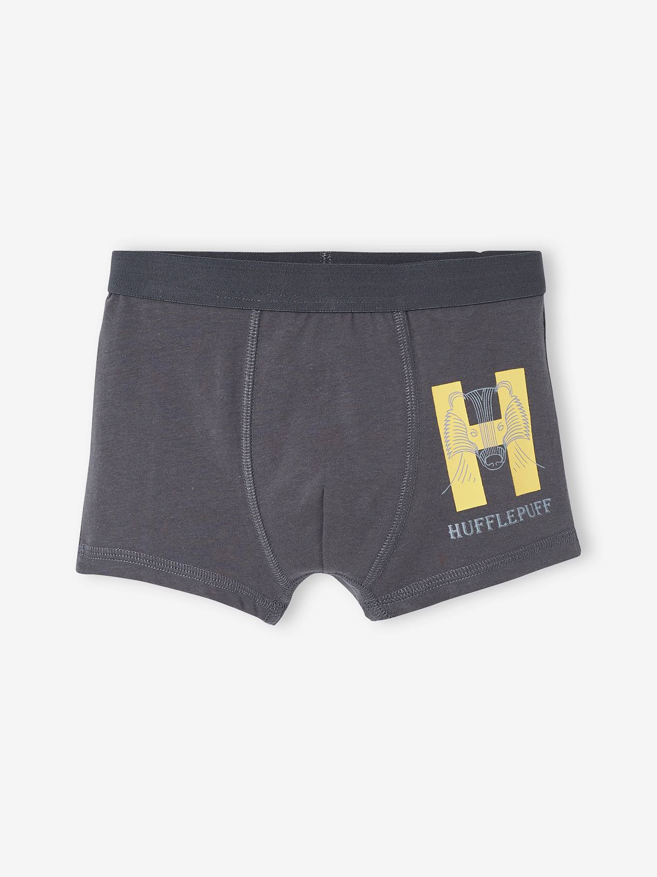 Pacote com 3 cuecas boxer lisas vermelhas escuras com estampas do Harry Potter®