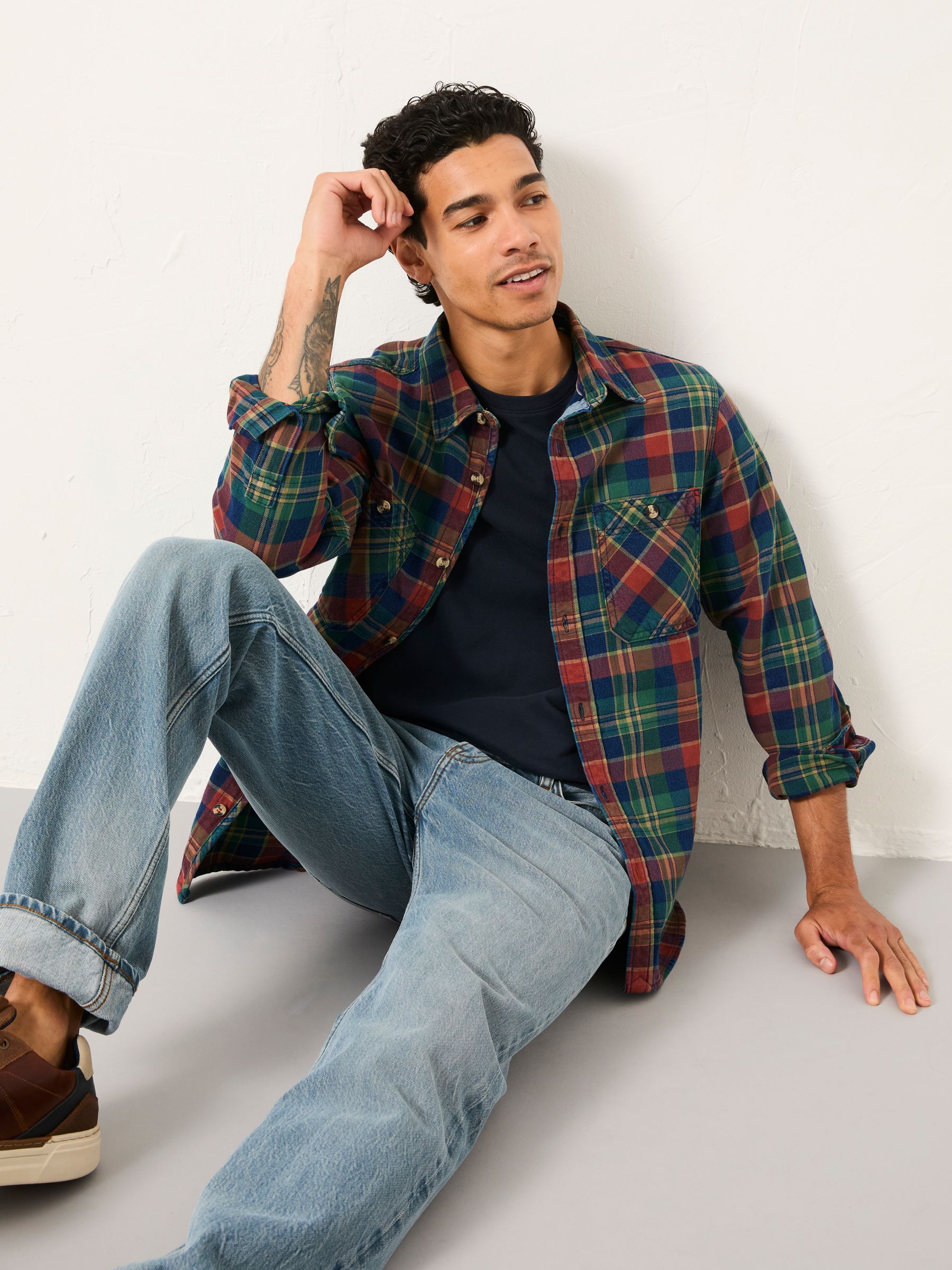 Veelkleurig - FatFace Long Sleeve Buffalo Check Shirt