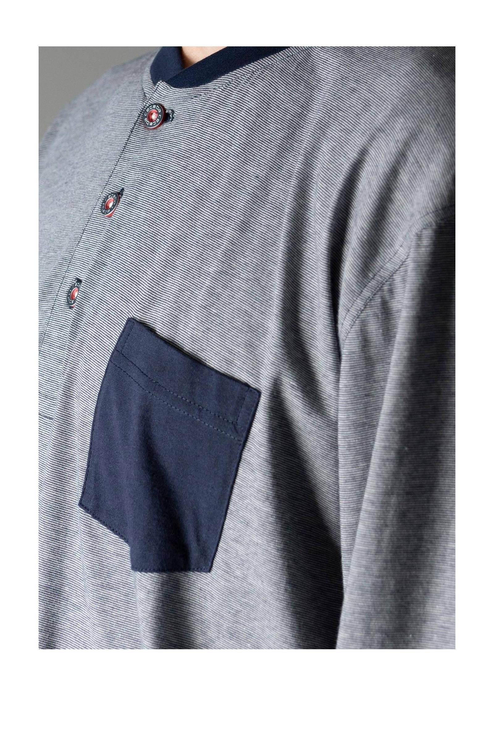 Ceceba +size pyjama grijs/donkerblauw