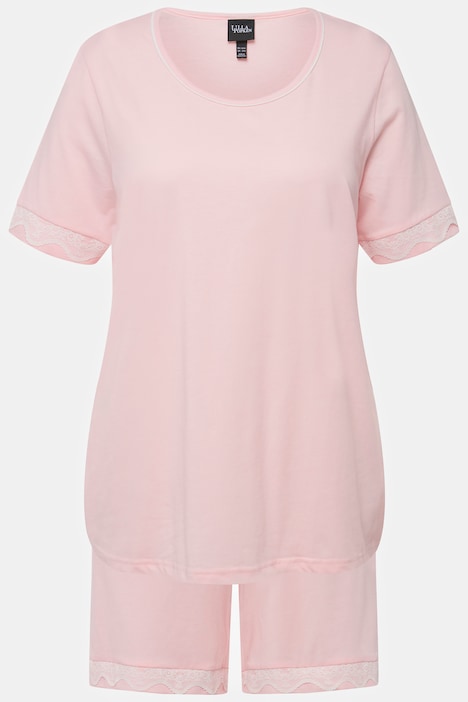 Pyjama, Spitzenbänder, Rundhals, Halbarm